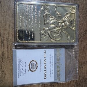 Pokemon Gold Mewtwo Trading Card - Gold